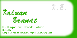 kalman brandt business card